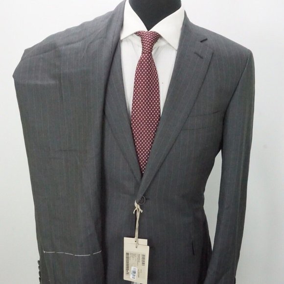 Brioni Brunico Theta S160s Wool Gray Pinstriped 2Pc Suit Jacket Pants Sz 41R NEW - Picture 4 of 13